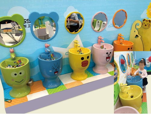 幼儿园儿童奖杯立柱洗脸盆陶瓷彩色柱盆卫生间儿童洗手面盆洗手池